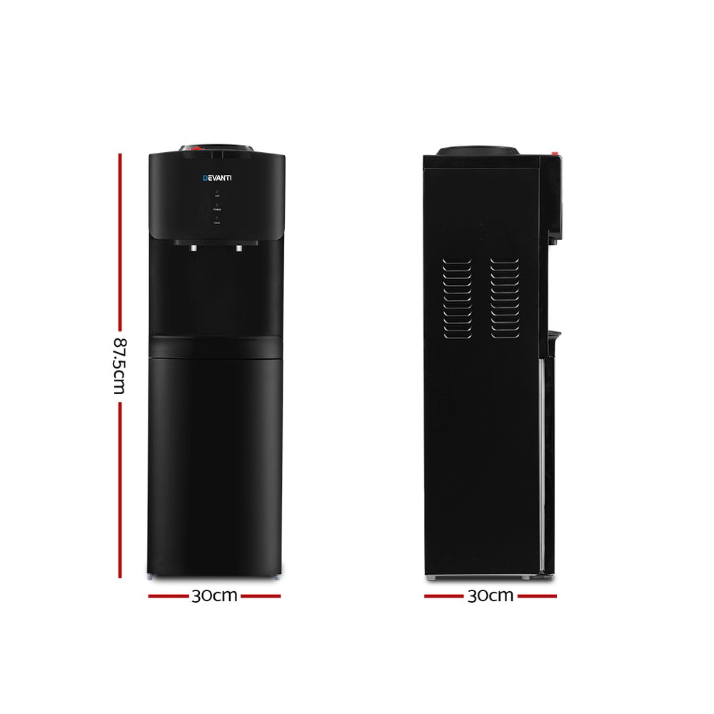 Devanti Water Cooler Dispenser Mains Bottle Stand Hot Cold Tap Office Black-Appliances > Kitchen Appliances-PEROZ Accessories