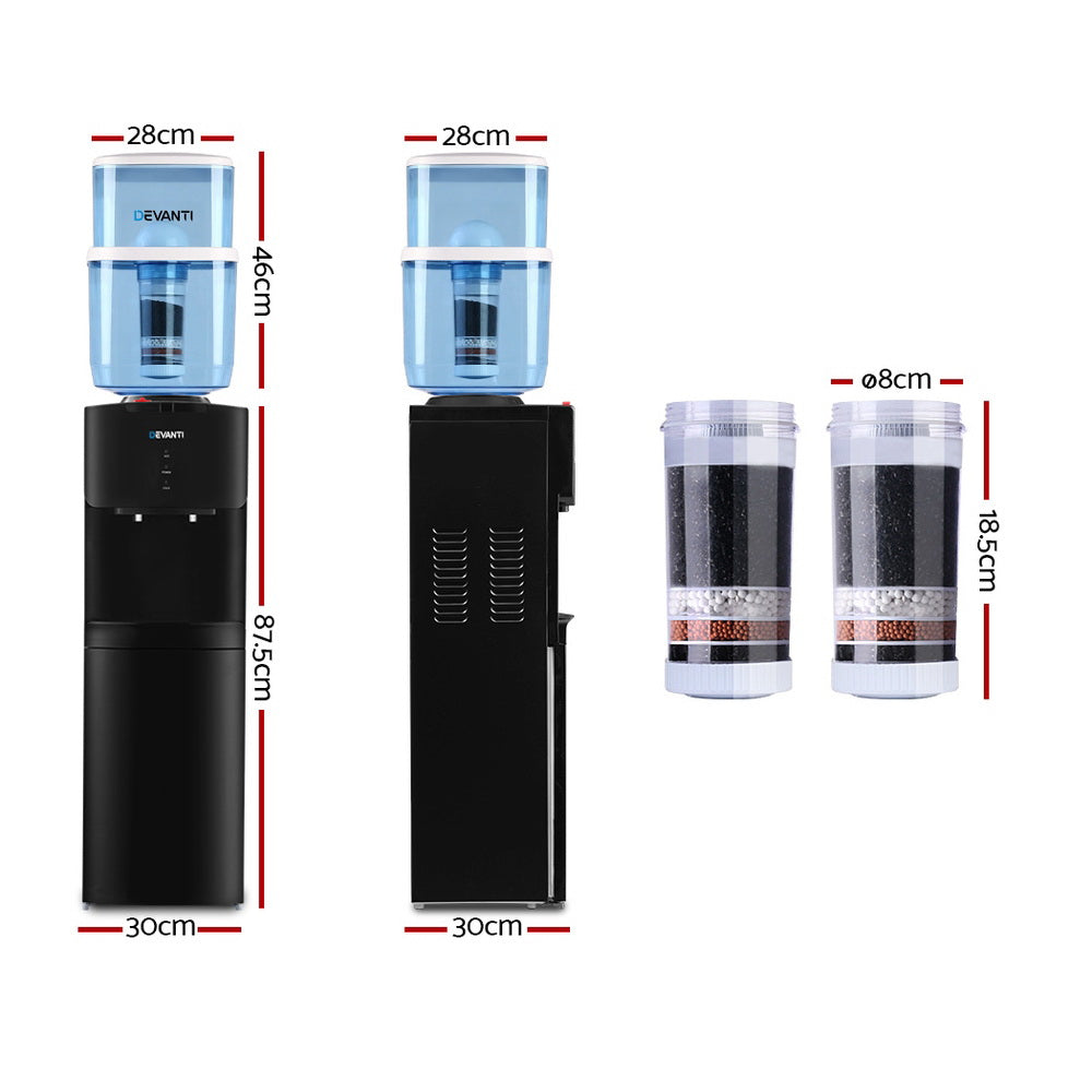 Devanti Water Cooler Dispenser Stand Cold Hot Chiller Purifier 22L Bottle Filter-Appliances &gt; Appliances Others-PEROZ Accessories