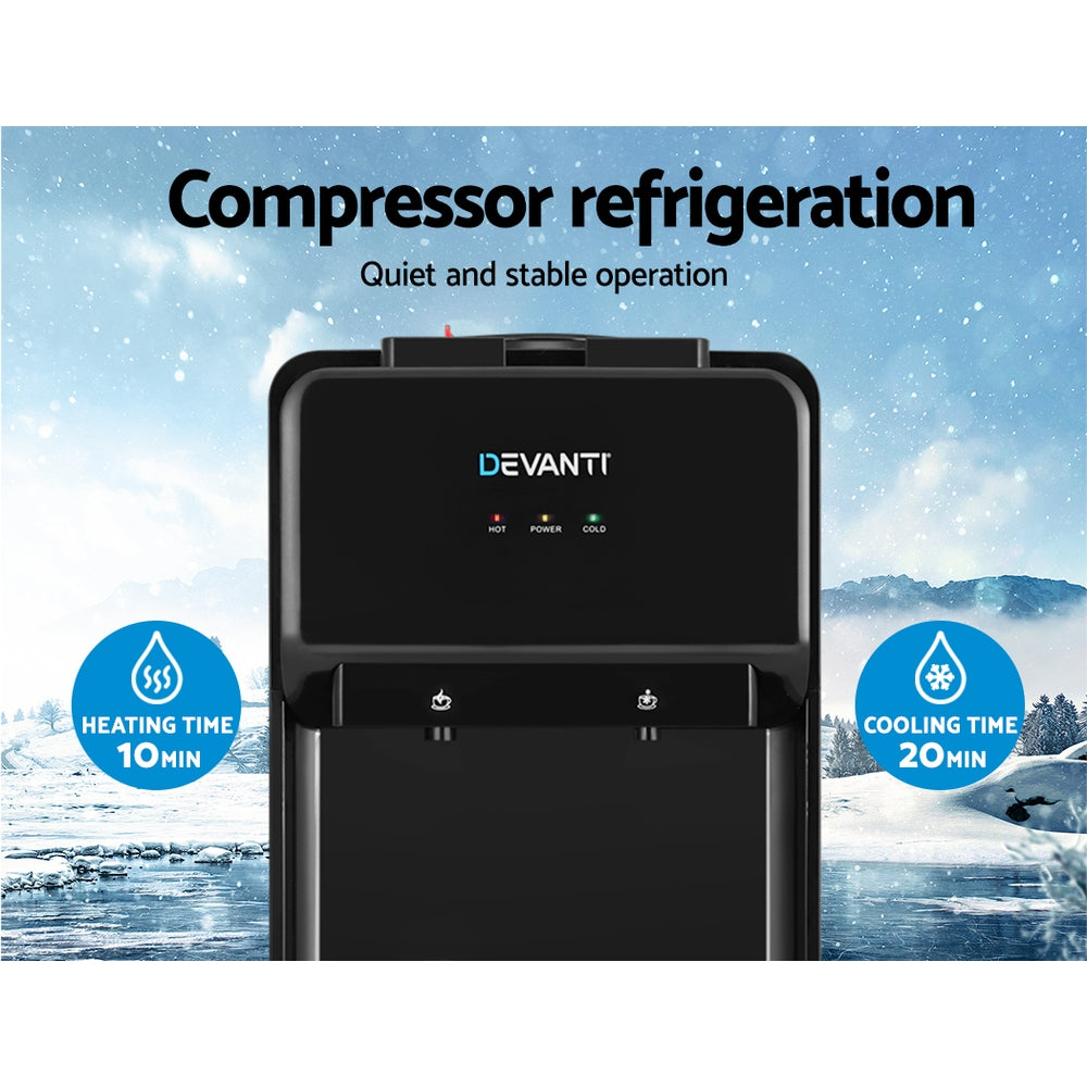 Devanti Water Cooler Dispenser Bench Top Cold Hot Two Taps Instant Machine Black-Appliances > Kitchen Appliances-PEROZ Accessories
