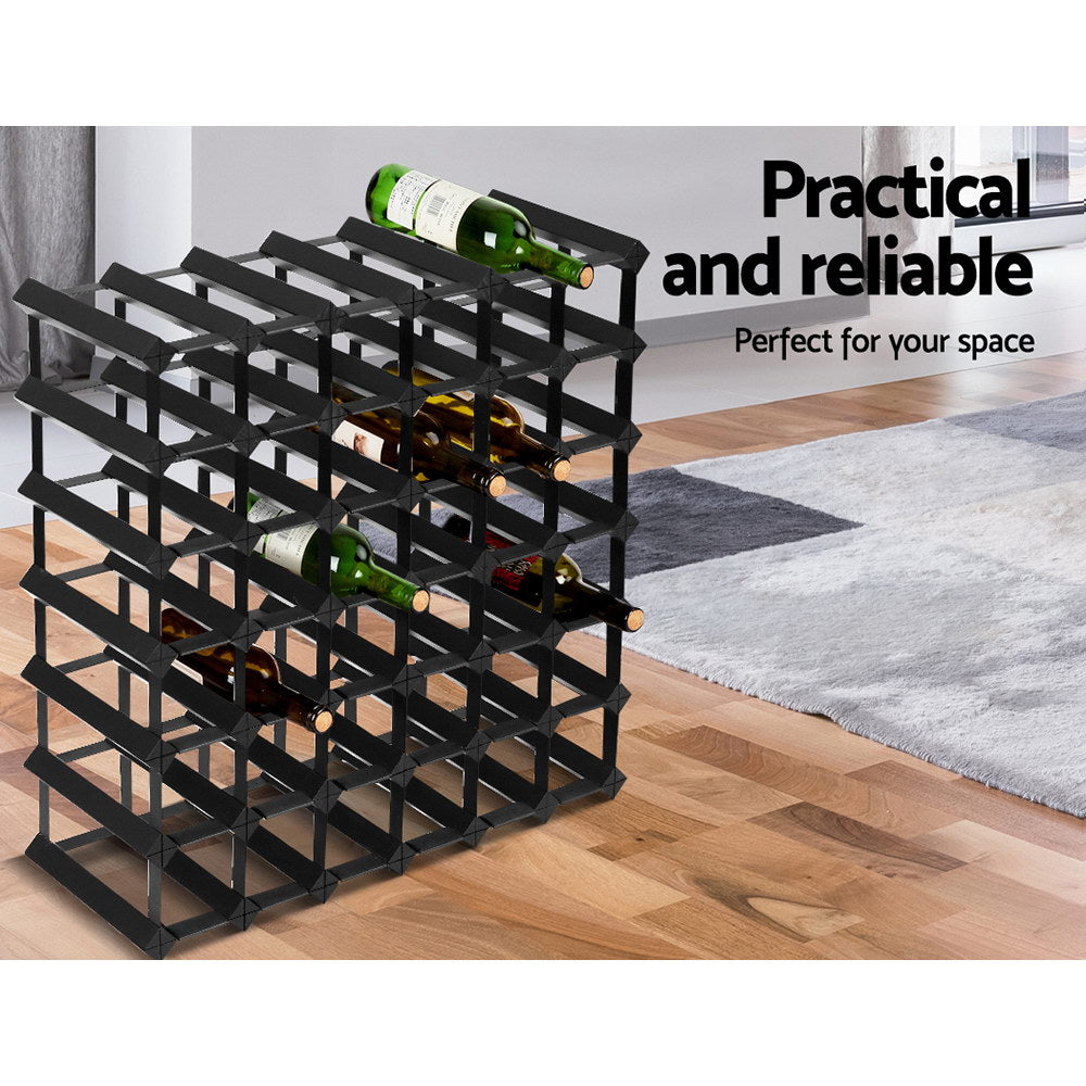 Artiss 42 Bottles Timber Wine Rack Storage Wooden Racks Black-Home & Garden > Storage - Peroz Australia - Image - 4