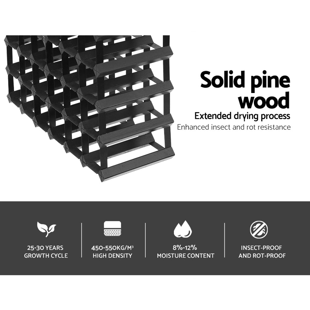 Artiss 42 Bottles Timber Wine Rack Storage Wooden Racks Black-Home & Garden > Storage - Peroz Australia - Image - 6