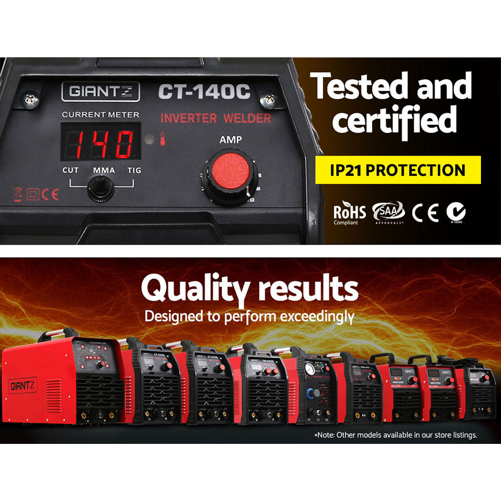 Giantz 140Amp Inverter Welder Plasma Cutter Gas DC iGBT Portable Welding Machine-Tools > Power Tools-PEROZ Accessories