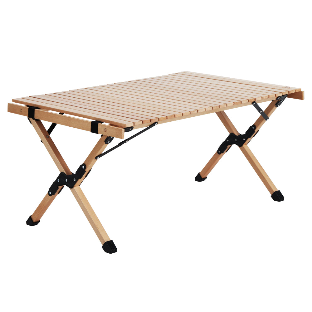 Gardeon Outdoor Furniture Wooden Egg Roll Picnic Table Camping Desk 90CM-Furniture > Outdoor-PEROZ Accessories