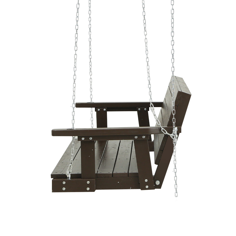 Gardeon Porch Swing Chair with Chain Outdoor Furniture 3 Seater Bench Wooden Brown-Furniture > Outdoor-PEROZ Accessories