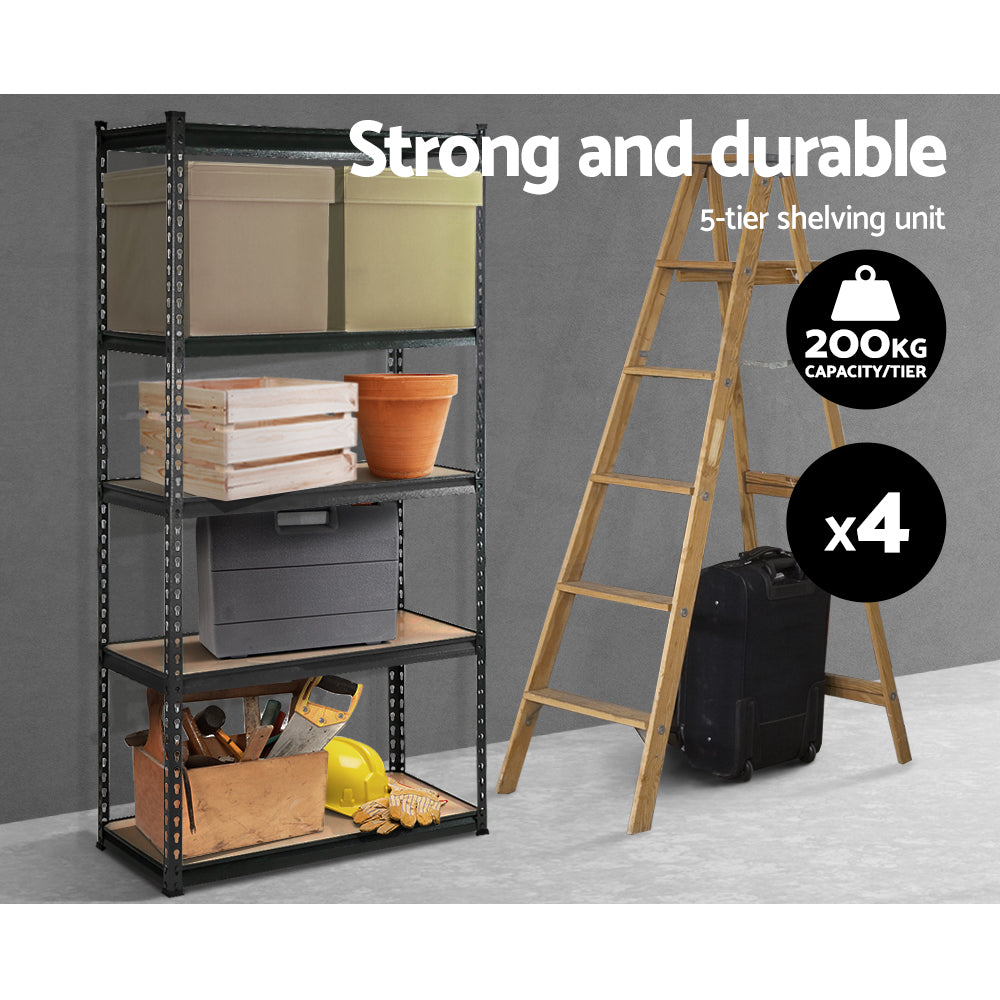 Giantz 4X1.8M Garage Shelving Warehouse Rack Storage Shelves Pallet Racking Charcoal-Home & Garden > Storage-PEROZ Accessories