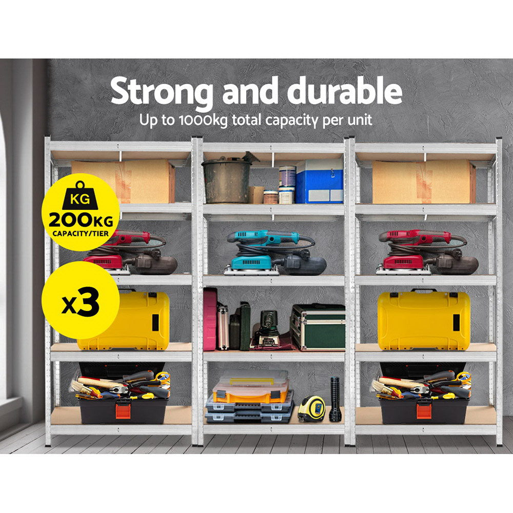 Giants 3x1.8M Warehouse Shelving Rack Racking Garage Metal Storage Shelves-Home & Garden > Storage-PEROZ Accessories