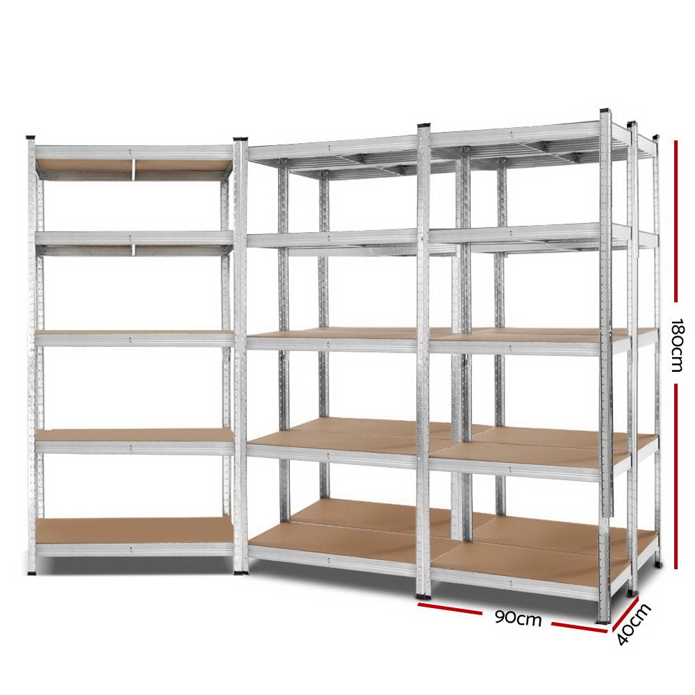 Giants 5x1.8M Warehouse Shelving Rack Racking Garage Metal Storage Shelves-Home & Garden > Storage-PEROZ Accessories