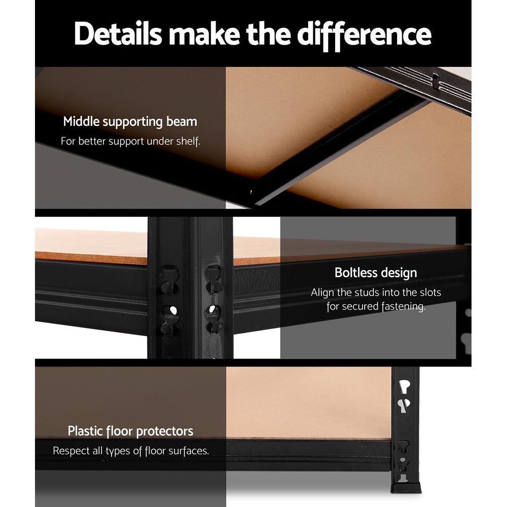 Giantz 2.4MX1.8M Garage Shelving Warehouse Rack Pallet Racking Storage Steel Black-Home & Garden > Storage-PEROZ Accessories