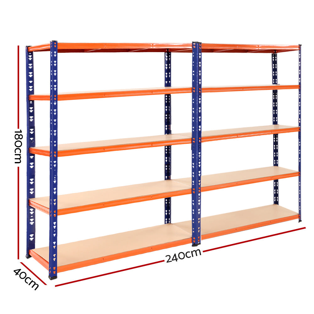 Giantz 2.4MX1.8M Garage Shelving Warehouse Rack Pallet Racking Storage Steel Orange&Blue-Home & Garden > Storage-PEROZ Accessories