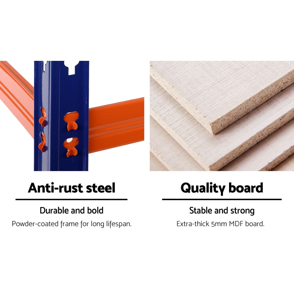 Giantz 2.4MX1.8M Garage Shelving Warehouse Rack Pallet Racking Storage Steel Orange&Blue-Home & Garden > Storage-PEROZ Accessories