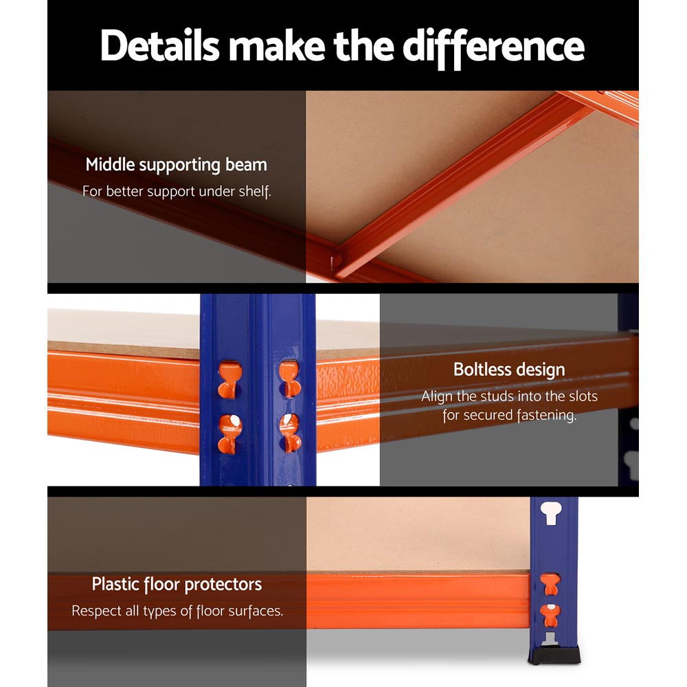 Giantz 2.4MX1.8M Garage Shelving Warehouse Rack Pallet Racking Storage Steel Orange&Blue-Home & Garden > Storage-PEROZ Accessories