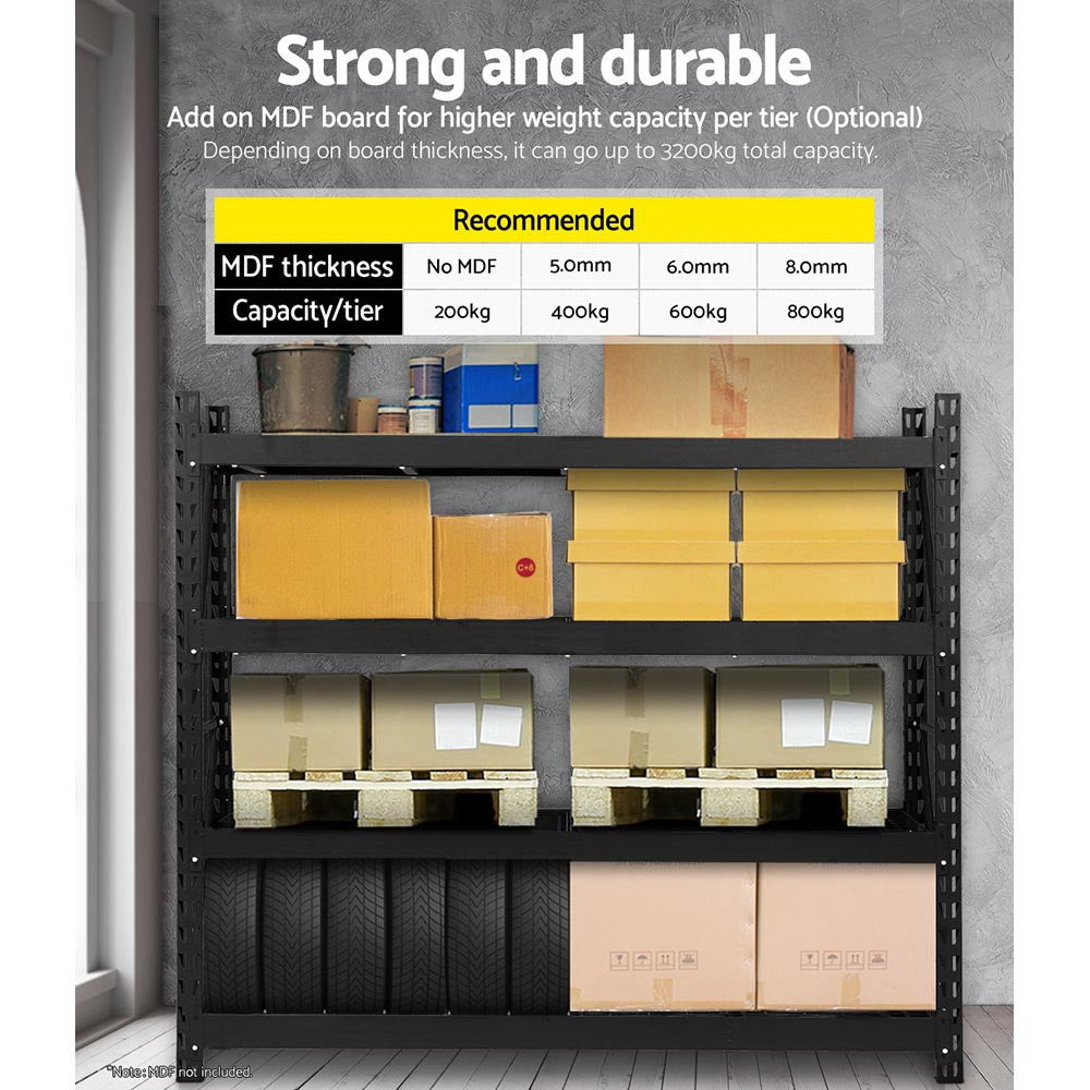 Giantz 2M Warehouse Racking Shelving Heavy Duty Steel Garage Storage Rack-Home & Garden > Storage-PEROZ Accessories