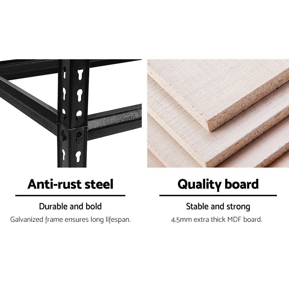 Giantz 1.5M Warehouse Racking Rack Storage Shelf Organiser Industrial Shelving Garage Kitchen Store Shelves Steel-Home & Garden > Storage-PEROZ Accessories