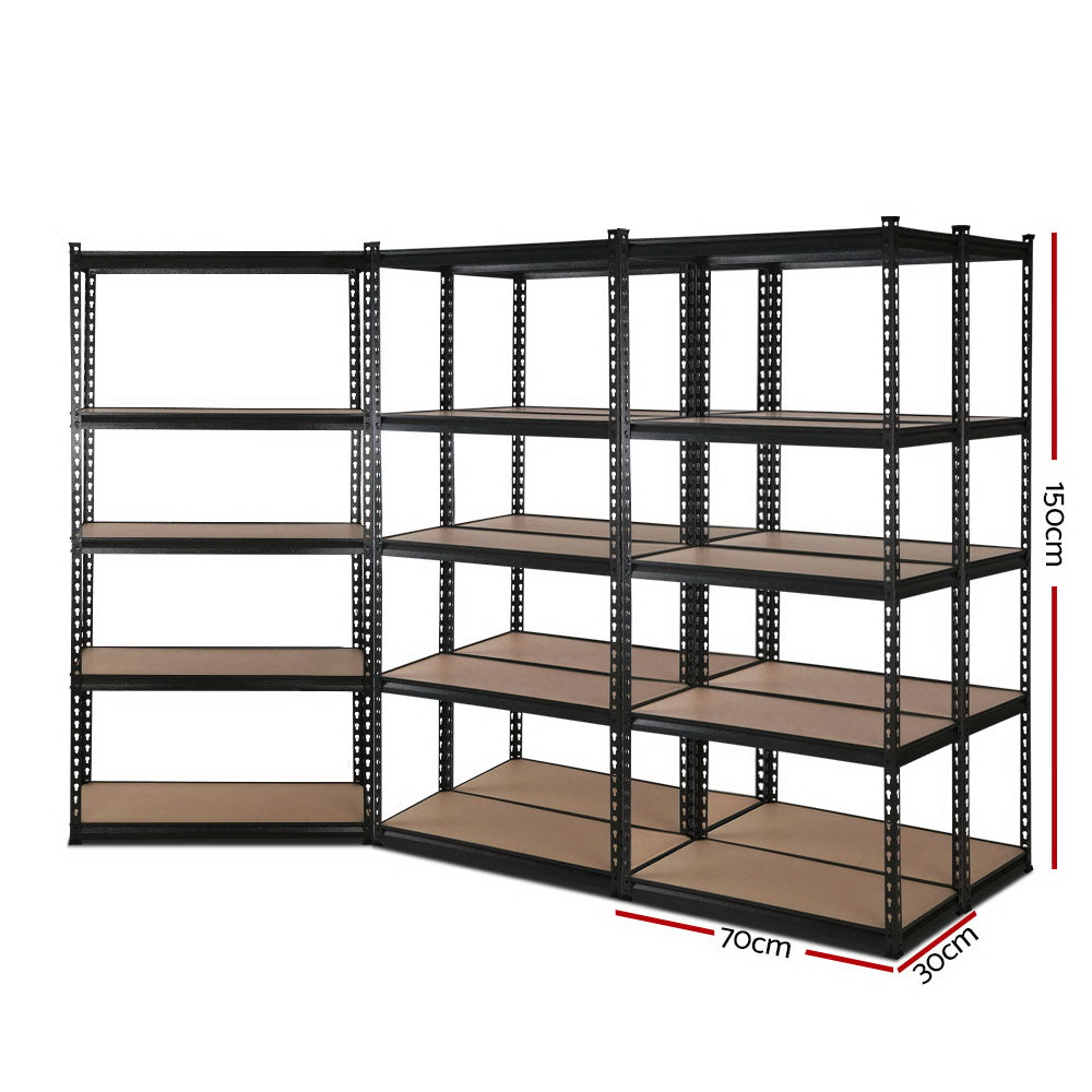 5x1.5M Warehouse Shelving Racking Storage Garage Steel Metal Shelves Rack-Home & Garden > Storage-PEROZ Accessories