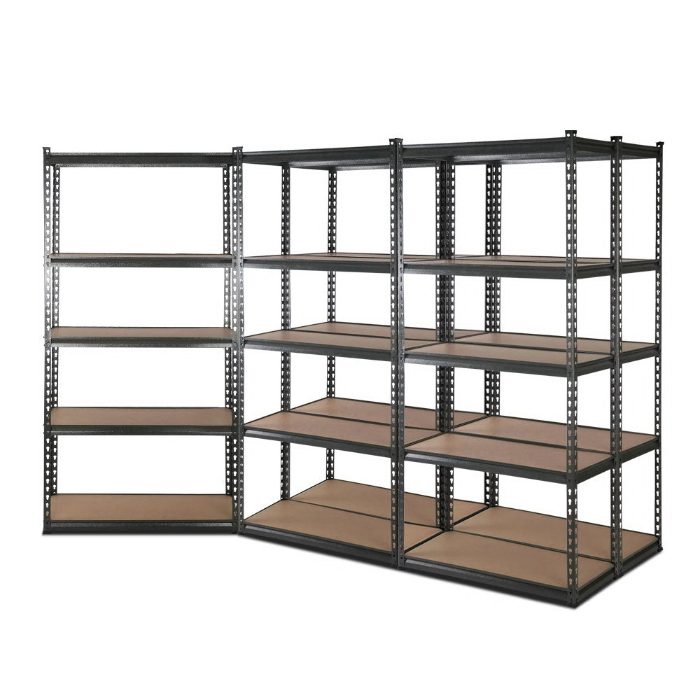 5x1.8M 5-Shelves Steel Warehouse Shelving Racking Garage Storage Rack Grey-Home & Garden > Storage-PEROZ Accessories