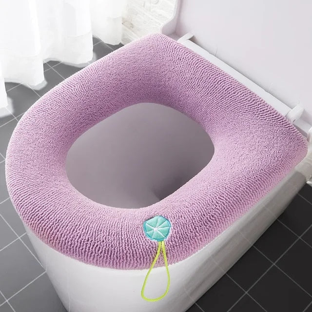 Anyhouz Toilet Seat B Pink Washable Soft Mat Pad Cushion O-shape Seat Bidet Toilet Cover Accessories-Toilet Seat Cover-PEROZ Accessories