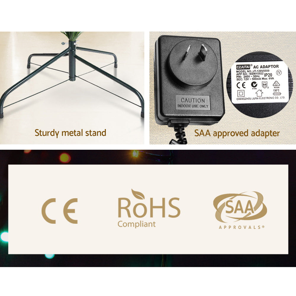 Jingle Jollys Christmas Tree 1.2M LED Xmas trees with Lights Multi Colour-Occasions > Christmas-PEROZ Accessories