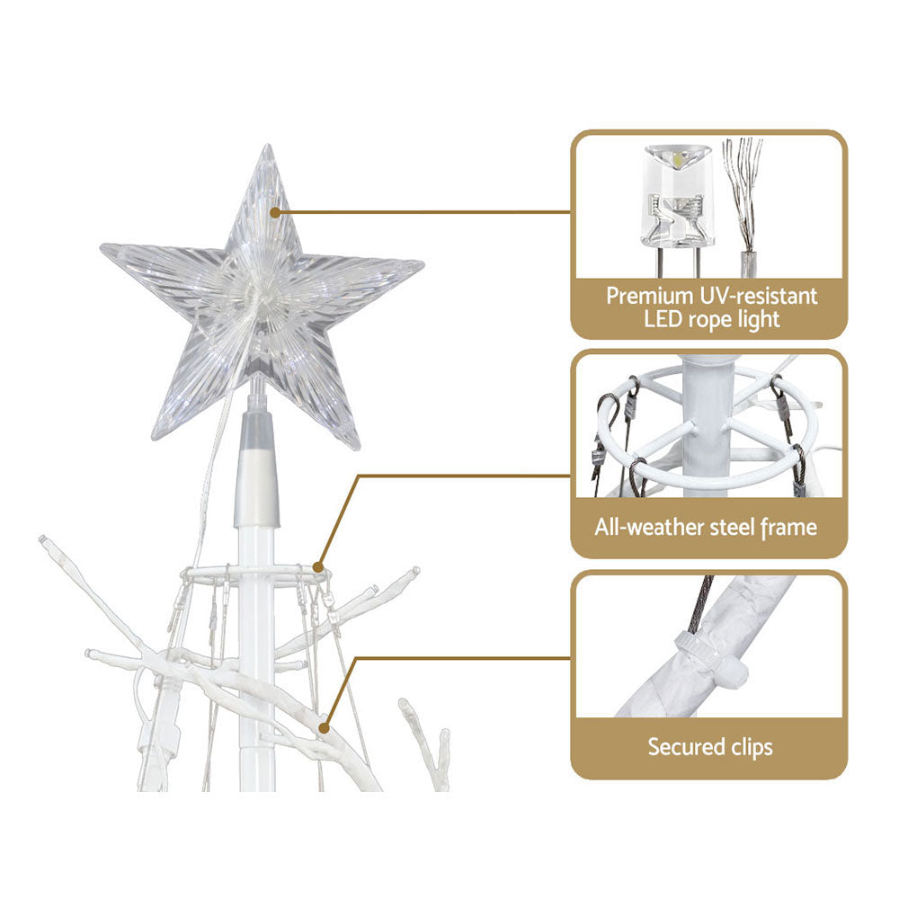 Jingle Jollys Christmas Tree 1.8M 6FT LED Xmas Decoration Cold White Lights-Occasions > Christmas-PEROZ Accessories