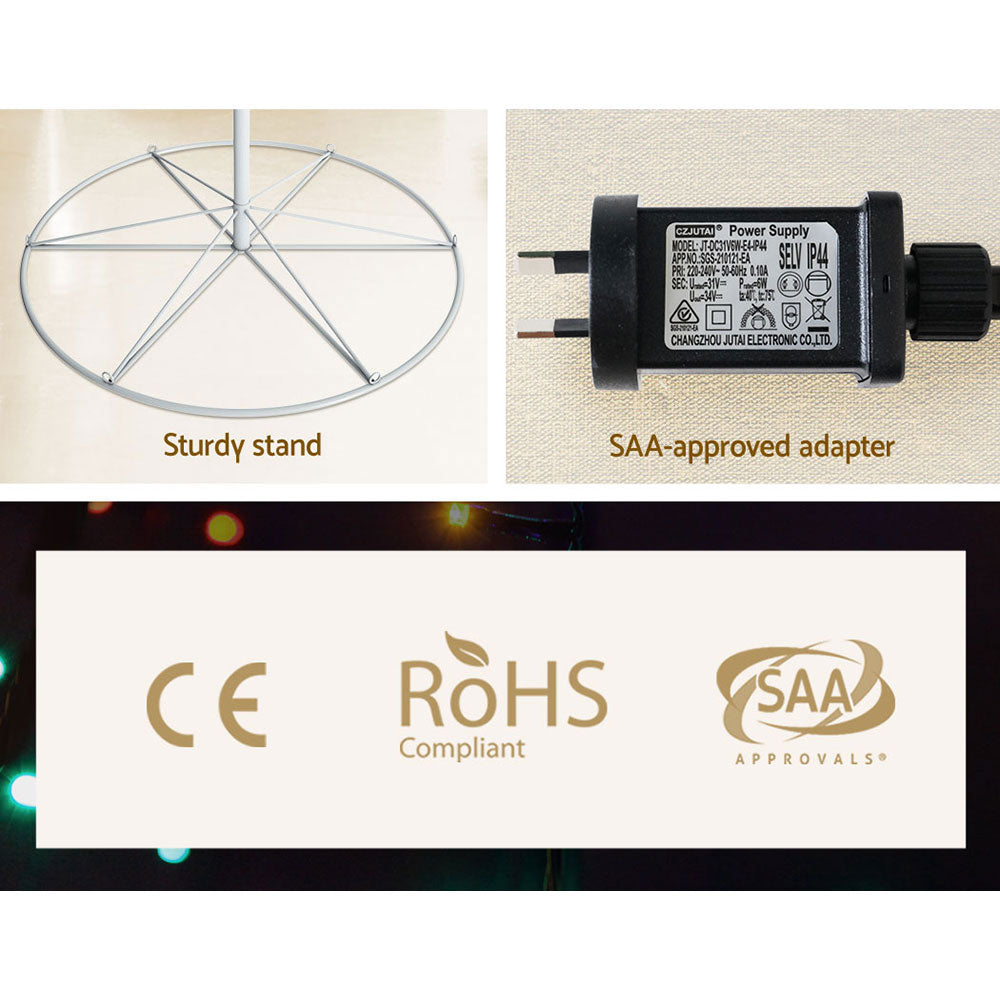 Jingle Jollys Christmas Tree 1.8M 6FT LED Xmas Decoration Cold White Lights-Occasions > Christmas-PEROZ Accessories