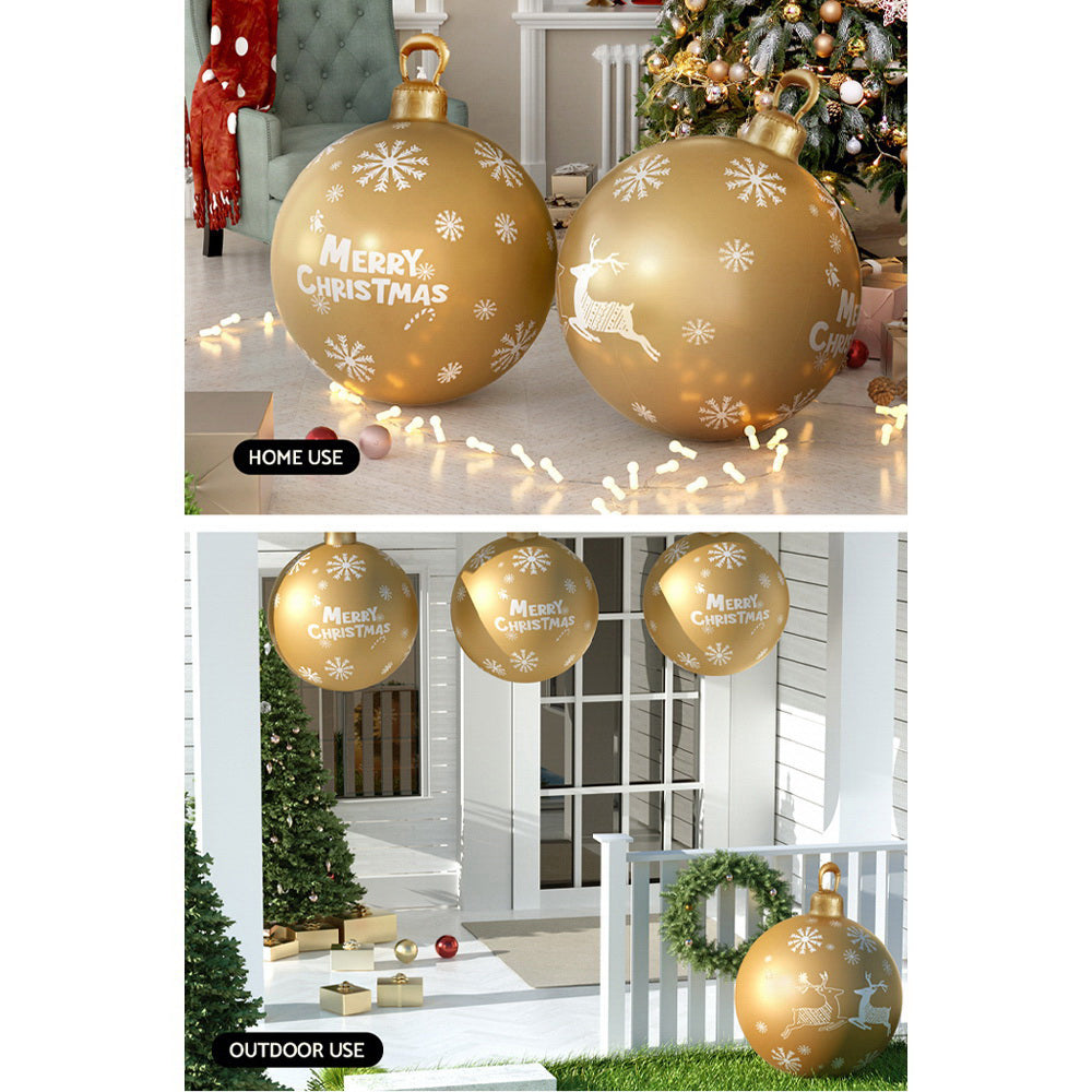 Jingle Jollys Christmas Inflatable Ball 60cm Decoration Giant Bauble Gold-Occasions > Christmas-PEROZ Accessories