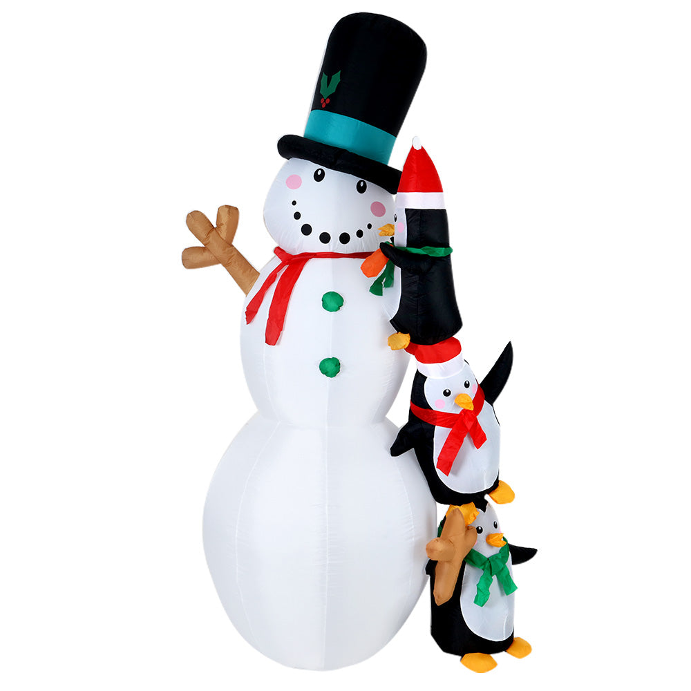 Jingle JollysChristmas Inflatable Snowman 2.4M Xmas Lights Outdoor Decorations-Occasions > Christmas-PEROZ Accessories
