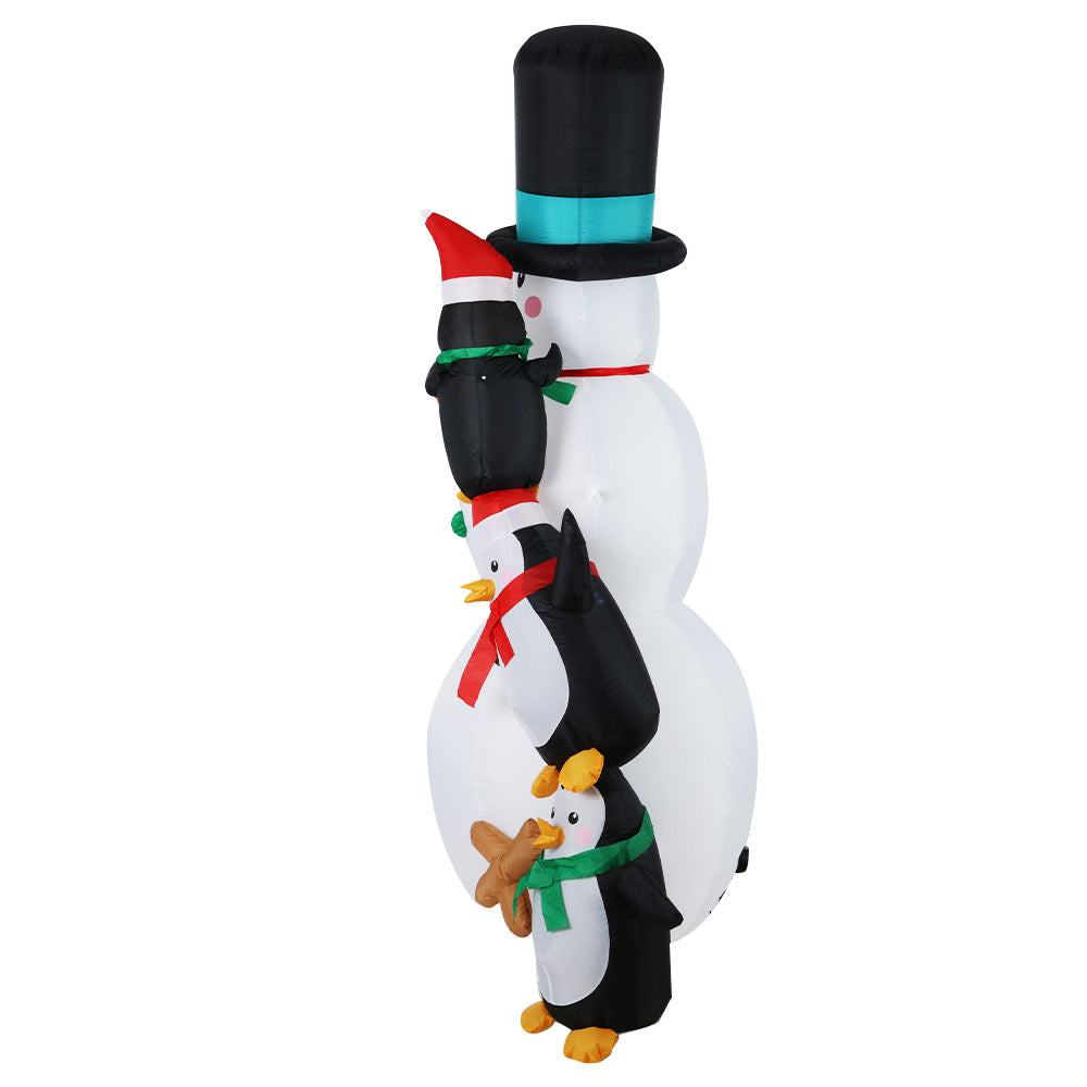 Jingle JollysChristmas Inflatable Snowman 2.4M Xmas Lights Outdoor Decorations-Occasions > Christmas-PEROZ Accessories