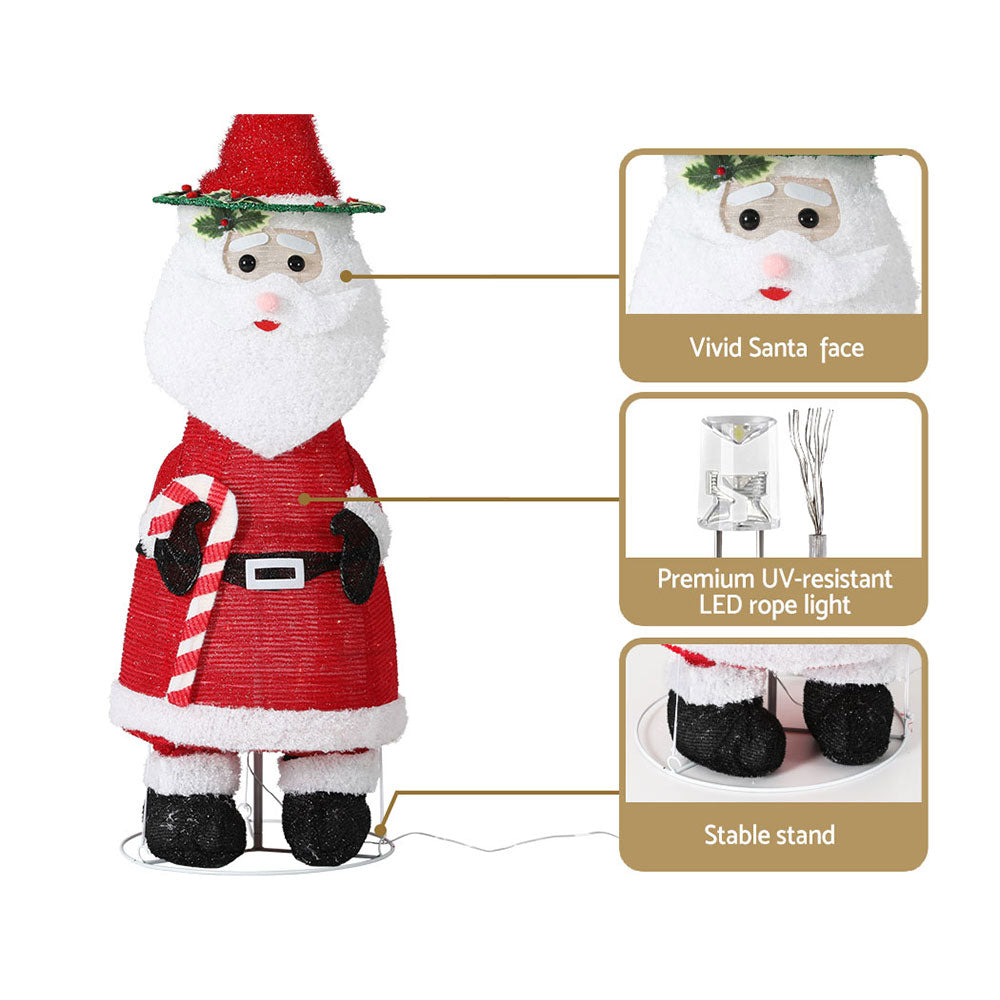 Jingle Jollys Christmas Lights LED Light Santa 1.2M Motif 3D Decoration Outdoor-Occasions > Christmas-PEROZ Accessories