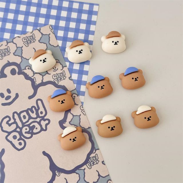 Anykidz 8pcs Bear Hat Design Shoe Charm Accessories Jeans Clogs Pendant Pin Designer Ornament Jibbitz for Crocs-Shoe Charms-PEROZ Accessories