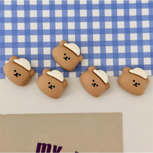 Anykidz 8pcs Bear Hat Design Shoe Charm Accessories Jeans Clogs Pendant Pin Designer Ornament Jibbitz for Crocs-Shoe Charms-PEROZ Accessories