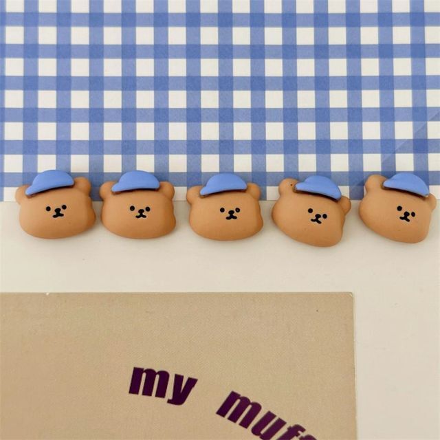 Anykidz 8pcs Bear Hat Design Shoe Charm Accessories Jeans Clogs Pendant Pin Designer Ornament Jibbitz for Crocs-Shoe Charms-PEROZ Accessories