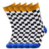 Anysox 5 Pairs Size 5-14 Fashion Socks Novelty Skateboard Squares Black and White Pattern Cotton for Women Dark Blue-Socks-PEROZ Accessories