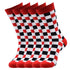 Anysox 5 Pairs Size 5-14 Fashion Socks Novelty Skateboard Squares Black and White Pattern Cotton for Women Red-Socks-PEROZ Accessories