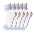 Anysox 5 Pairs Size 5-9 Fashion Socks Summer Lace Embroidery Breathable Silk Transparent Glass Crystal Stretch for Women Sky Blue-Socks-PEROZ Accessories