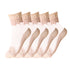 Anysox 5 Pairs Size 5-9 Fashion Socks Summer Lace Embroidery Breathable Silk Transparent Glass Crystal Stretch for Women Beige-Socks-PEROZ Accessories