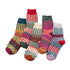 Anysox 5 Pairs One Size 5-9 Multicolor Winter Thick Warm Wool Socks With Colorful Fashionable And Casual Euramerican National Wind-Flowers Sock-Socks-PEROZ Accessories