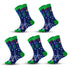 Anysox 5 Pairs Blue Green Size 5-13 Socks Crystal Silk Tide Winter Holiday Design Plus Snowflake Stocking Comfortable To Wear Perfect For Women-Socks-PEROZ Accessories