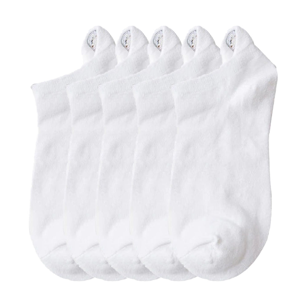 Anysox 5 Pairs One Size 4-5 White Fashion Funny Unisex Stereoscopic Heel Embroidered Women Candy Color Cotton Short Cute Socks-Socks-PEROZ Accessories