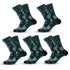 Anysox 5 Pairs Dark Green Size 5-13 Socks Crystal Silk Tide Winter Holiday Design Plus Snowflake Stocking Comfortable To Wear-Socks-PEROZ Accessories