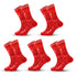 Anysox 5 Pairs Red Size 5-13 Cute Socks Crystal Silk Tide Winter Holiday Design Plus Snowflake Stocking Comfortable To Wear-Socks-PEROZ Accessories