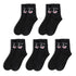 Anysox 5 Pairs One Size 5-9 Black Unisex Wacky Expressions Style Trend Surprise Socks With Candy Colors Funny, Kawaii, Happy Girls Socks For Women-Socks-PEROZ Accessories