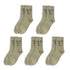 Anysox 5 Pairs One Size 5-9 Green Unisex Wacky Expressions Style Trend Surprise Socks With Candy Colors Funny, Kawaii, Happy Girls Socks For Women-Socks-PEROZ Accessories