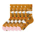 Anysox 5 Pairs Mustard Size 5-9 Fashion Socks High-Quality Office Sports Business Long Socks Cotton Solid Colors Skateboard Knitted Casual-Socks-PEROZ Accessories