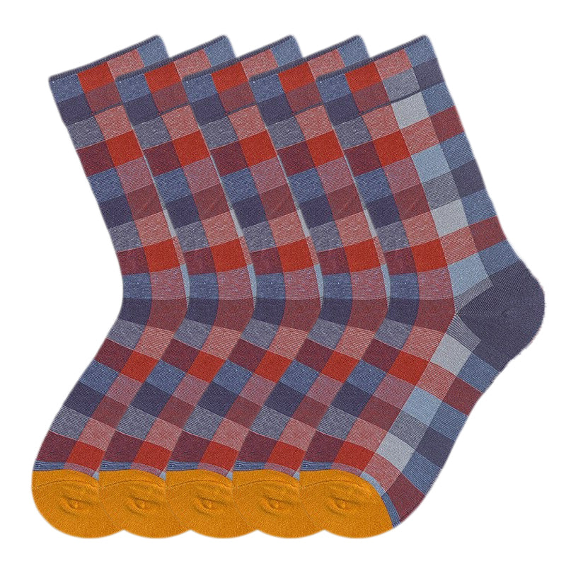 Anysox 5 Pairs Size 5-9 Fashion Socks Combed Cotton Art Abstract Oil Painting Novelty Happy Funny Christmas Gift for Women Checkerd-Socks-PEROZ Accessories