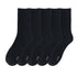 Anysox 5 Pairs Size 6-9 Fashion Socks High Quality Office Sports Business Long Socks Cotton Solid Colors Skateboard Knitted Casual Black-Socks-PEROZ Accessories