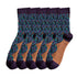 Anysox 5 Pairs Size 5-9 Blue Brown Abstract Long Socks Retor Luxury Autumn Winter Peacock Feather Pattern Style With Soken Chaussette Femme-Socks-PEROZ Accessories