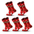 Anysox 5 Pairs Red Black Size 5-13 Socks Crystal Silk Tide Santa Claus Winter Holiday Plus Snowflake Stocking Comfortable To Wear Perfect For Women-Socks-PEROZ Accessories