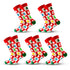 Anysox 5 Pairs Yellow Red Size 5-13 Socks Crystal Silk Tide Winter Holiday Design Plus Snowflake Stocking Comfortable To Wear Perfect For Women-Socks-PEROZ Accessories