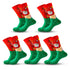 Anysox 5 Pairs Red Green Size 5-13 Socks Crystal Silk Tide Winter Holiday Design Plus Snowflake Stocking Comfortable To Wear Perfect For Women-Socks-PEROZ Accessories