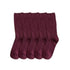 Anysox 5 Pairs One Size 36-43 Purple Retro Long Knitted Socks Cotton Autumn Winter Solid Color Women Student Girls-Socks-PEROZ Accessories