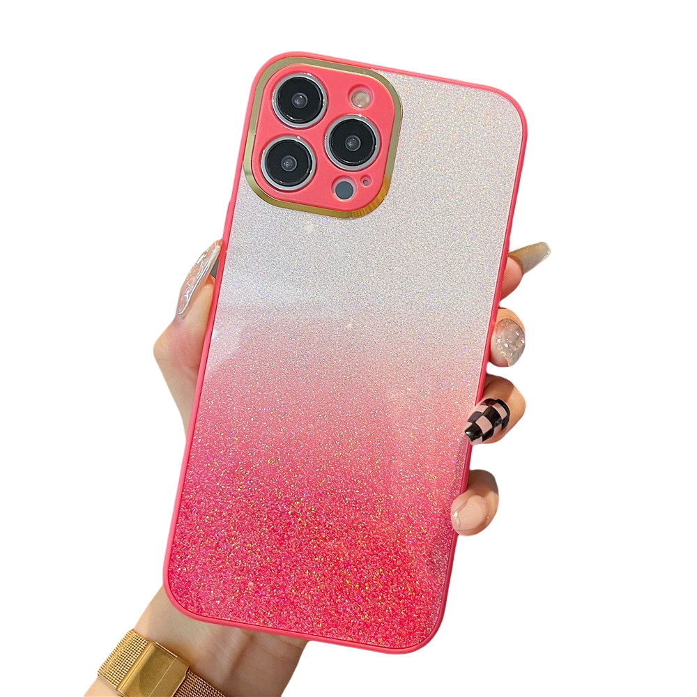 Anymob iPhone Case Pink Gradient Glitter Soft Shockproof Back Cover Shell-Mobile Phone Cases-PEROZ Accessories